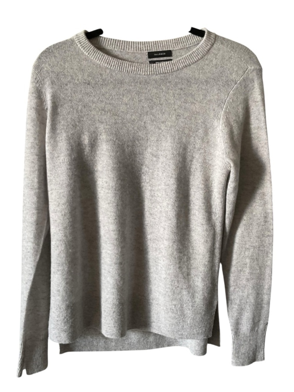 Halogen 100% Cashmere Gray Sweater Size S Soft Knit Crewneck Pullover